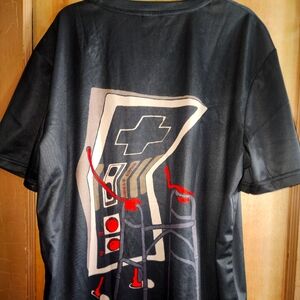 Black Graphic T-Shirt with Retro Controller Design